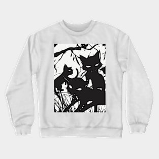 Kittens Shadow Silhouette Anime Style Collection No. 46 Crewneck Sweatshirt